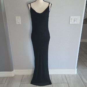 Stenay Black Beaded Sleeveless Formal Dress